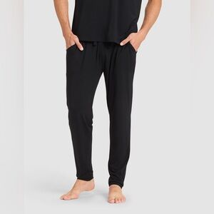 Cozy Earth Men's Bamboo Stretch-Knit Pajama Pant Black Straight Leg